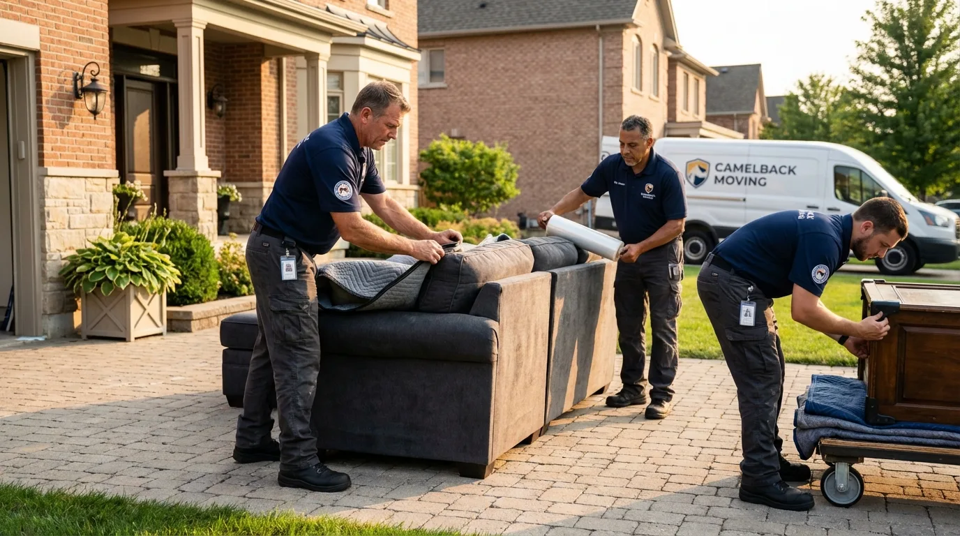 Large estate moving crew wrapping furniture in Bowling Green, MO